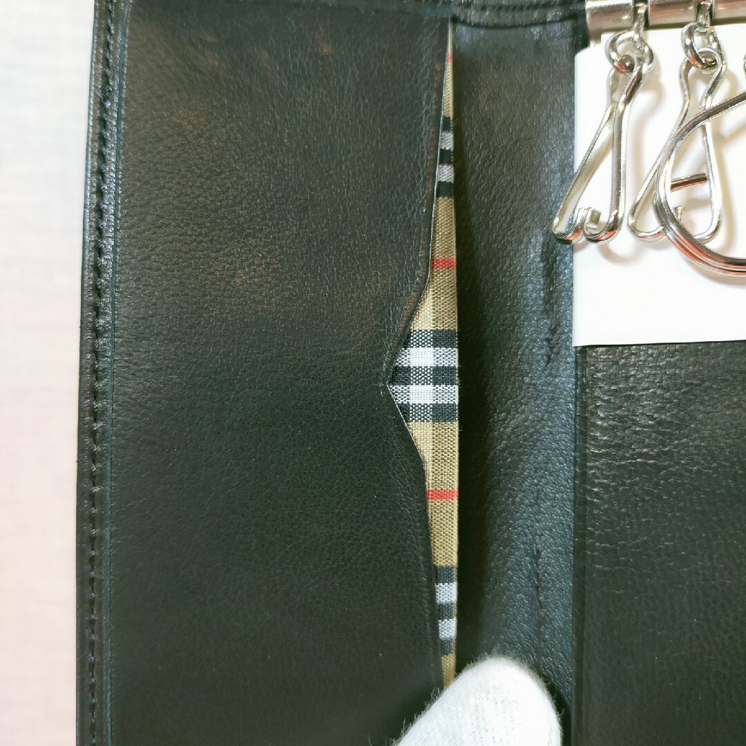 BURBERRY バーバリー キーケース 黒色 本革 レザー 5連