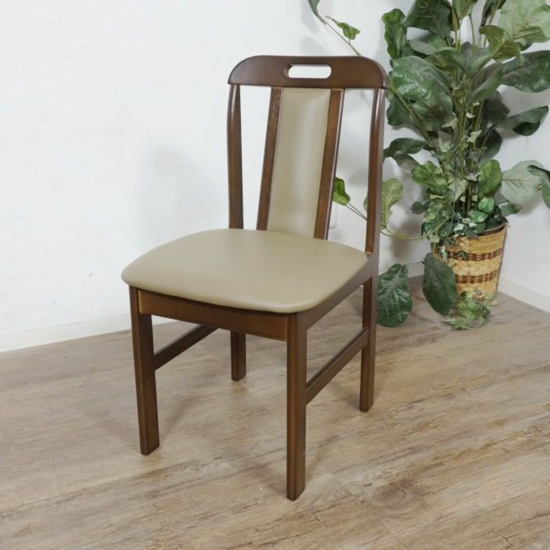 ホワイトブラウン 【新品】ダイニングチェア 2脚セット サブチェア