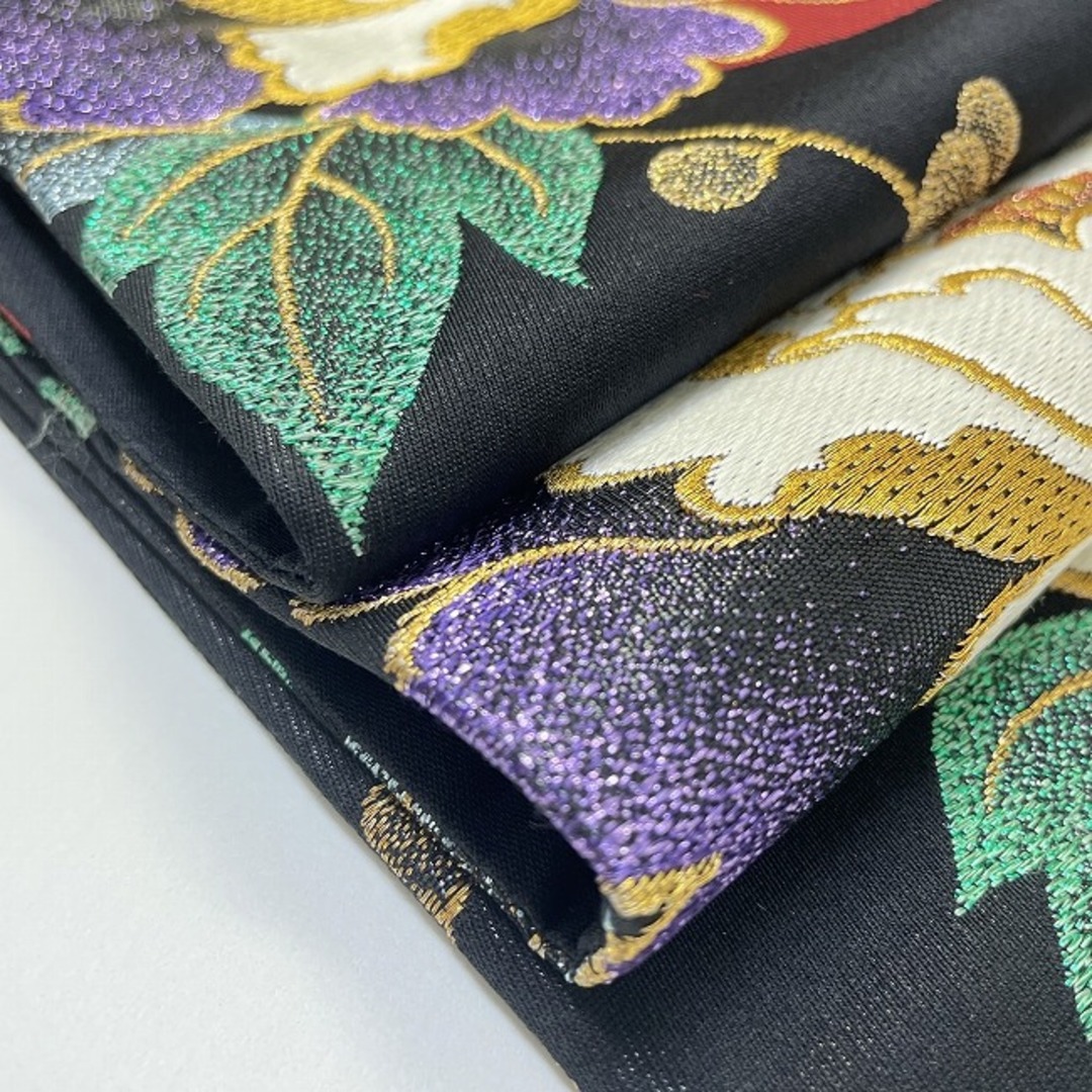 ★ 美品 袋帯 振袖 花 刺繍 金 牡丹★ r751