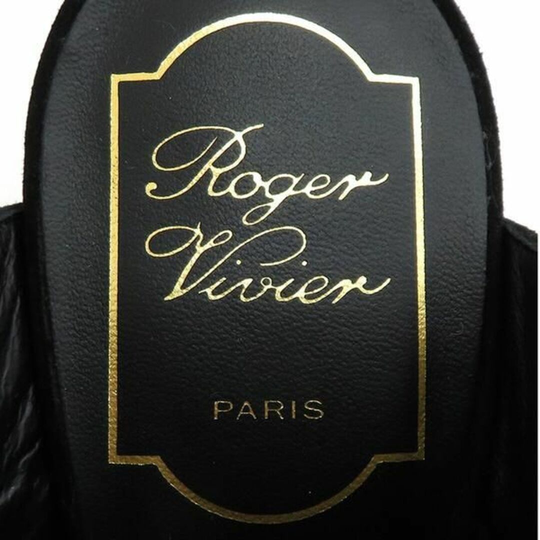 ROGER VIVIER(ロジェヴィヴィエ)の美品 ロジェ ヴィヴィエ RVロゴ レザー ミュール サボ サンダル 45475 レディースの靴/シューズ(ミュール)の商品写真