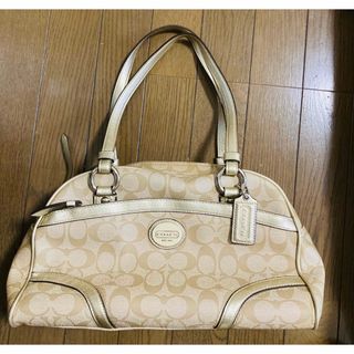 コーチ(COACH)のCOACH コーチ ハンドバッグ ヘリテージシグネイチャー レザー ゴールド(ハンドバッグ)