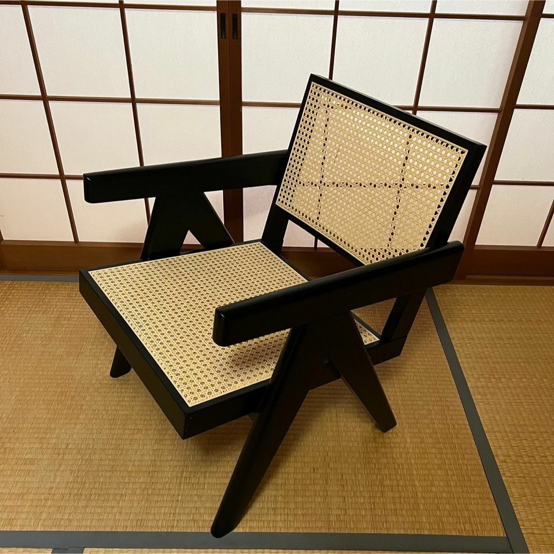 Pierre Jeanneret リプロダクト ラタンチェア 木製椅子 デザイナ