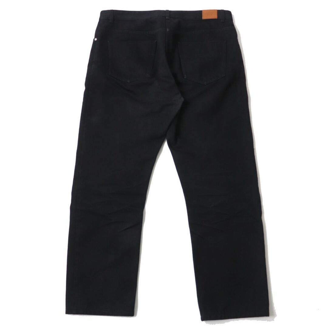 【ドンドン見直し】良品☆正規品 エルメス 21SS セリエボタン・レザーパッチ付 デニム パンツ/ボトムス ブラック 44 伊製 レディース