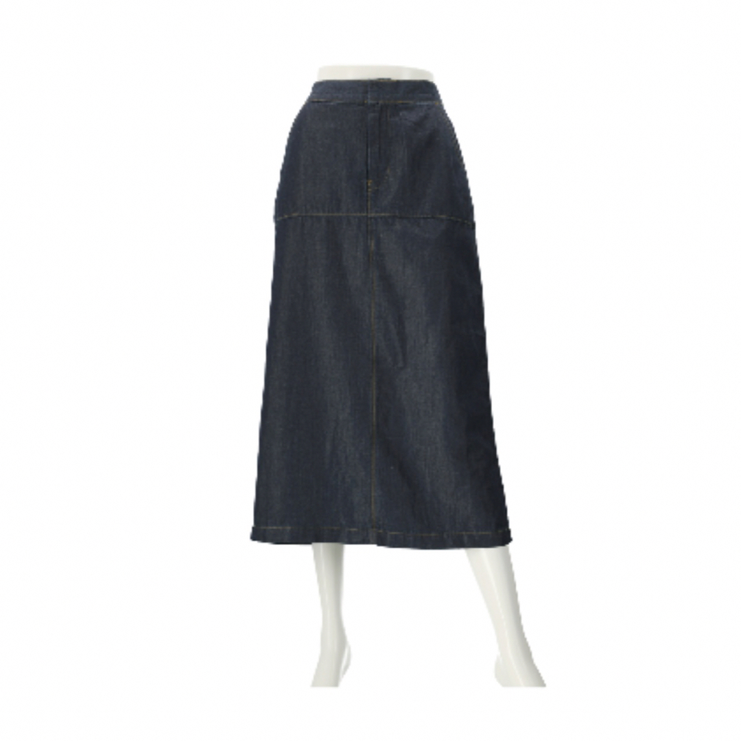 AnneCoquine(アンコキーヌ)の【QVC】アンコキーヌ　ライトオンス綿麻　ミディスカート　ネイビー レディースのスカート(ロングスカート)の商品写真