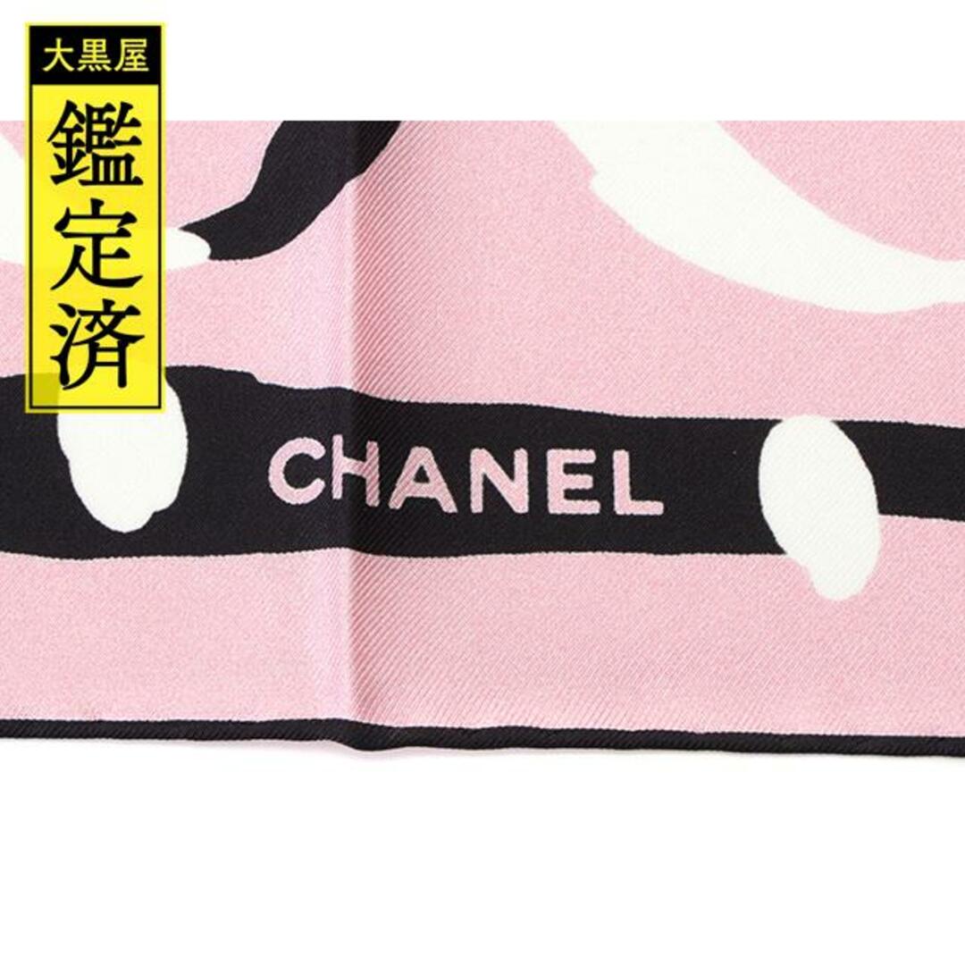 CHANEL 未使用】リバーシブル仕様の可愛いスカーフ☆ピンク×ブラック-