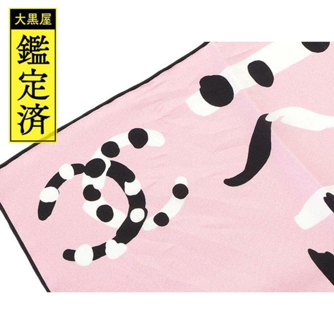 CHANEL　シャネル　スカーフ　ピンク　ブラック　ノベルティ【430】