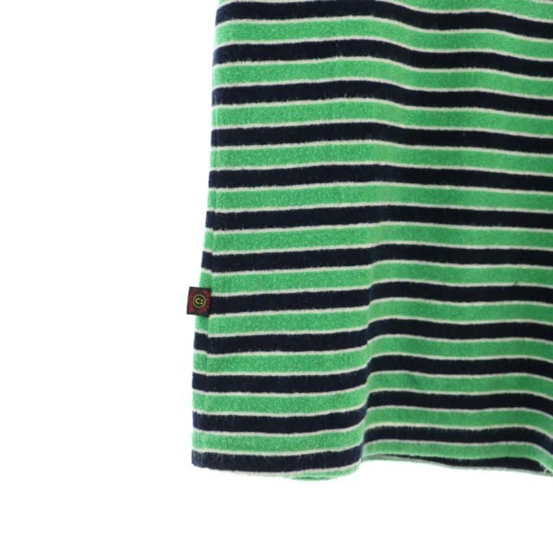 HYSTERIC GLAMOUR(ヒステリックグラマー)のヒステリックグラマー ポロシャツ 半袖 スキッパー ボーダー パイル生地 F 緑 レディースのトップス(ポロシャツ)の商品写真
