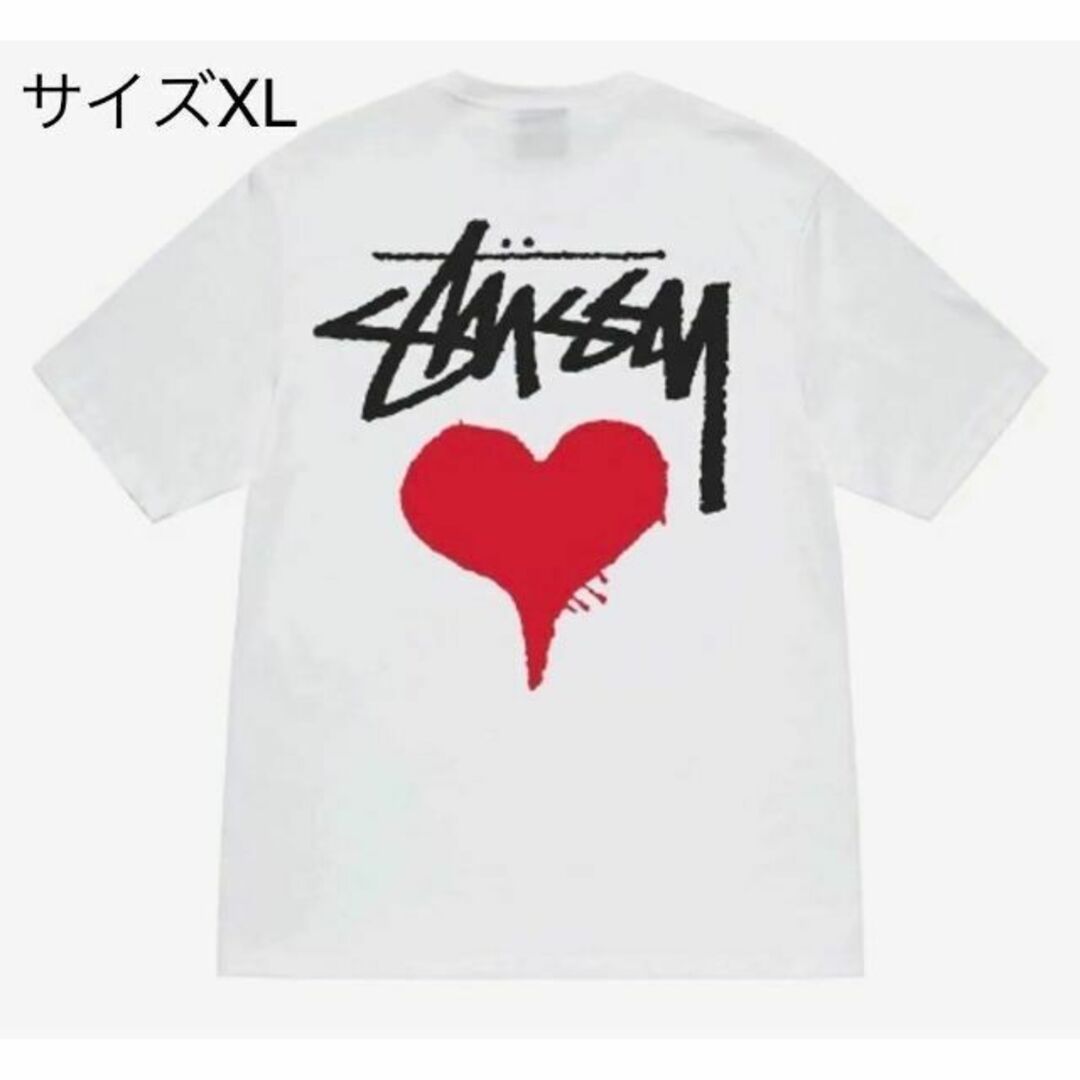 早割値引 【新品】stussy Tシャツ サイズXL ホワイト ハート Tシャツ