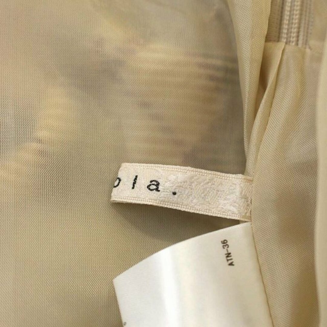 Stola.(ストラ)のストラ チェック ラップスカート ロング フレア 38 ベージュ 紫 白 レディースのスカート(ロングスカート)の商品写真