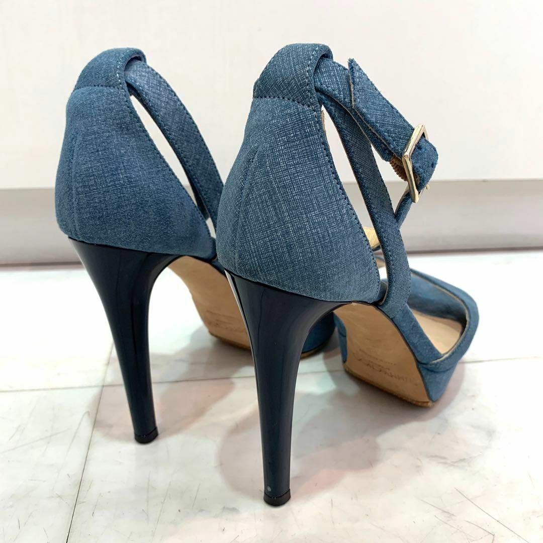 JIMMY CHOO(ジミーチュウ)の☆美品☆JIMMY CHOO アンクルストラップ サンダル ブルー サイズ36 レディースの靴/シューズ(サンダル)の商品写真