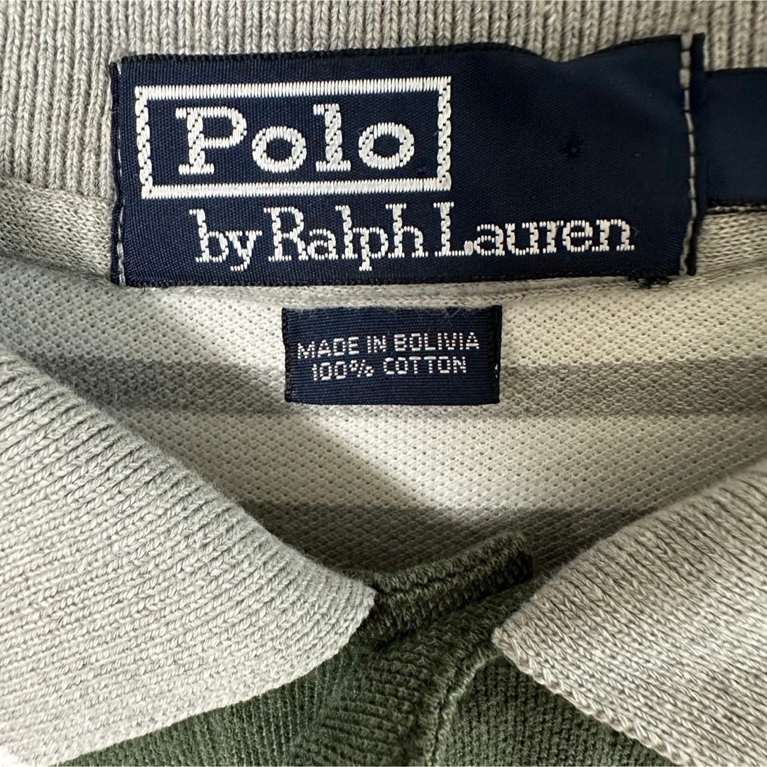 Ralph Lauren(ラルフローレン)のRalph Lauren ポロシャツ L 刺繍ロゴ ワンポイントロゴ ボーダー メンズのトップス(ポロシャツ)の商品写真