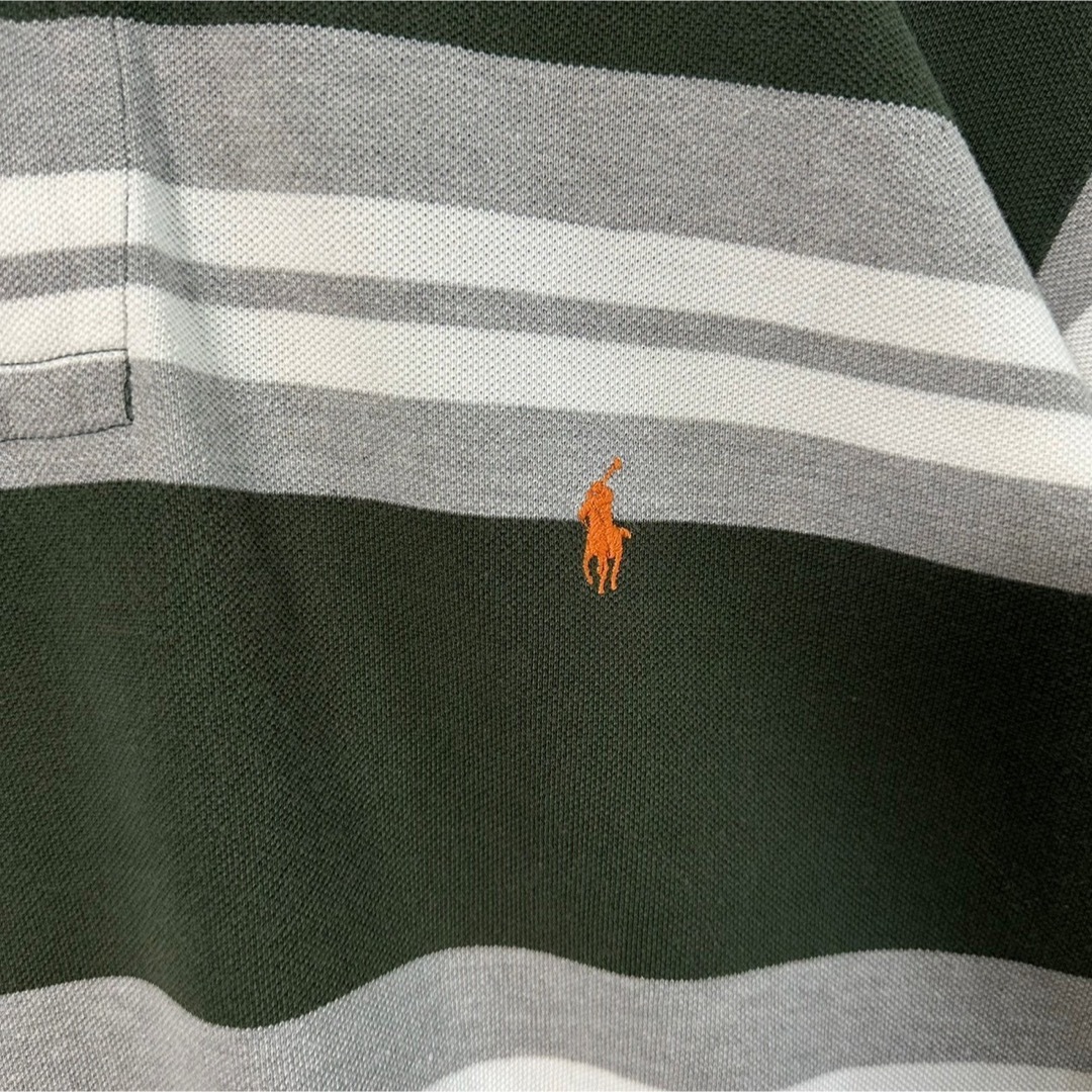 Ralph Lauren(ラルフローレン)のRalph Lauren ポロシャツ L 刺繍ロゴ ワンポイントロゴ ボーダー メンズのトップス(ポロシャツ)の商品写真