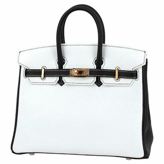 エルメス(Hermes)のエルメス バッグ レディース バーキン25 ホワイト ブラック 7613 未使用(ハンドバッグ)