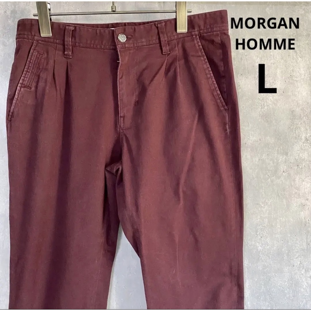 MORGAN HOMME(モルガンオム)のモルガンオム　MORGAN HOMME  赤紫　パンツ　綿97% L メンズのパンツ(その他)の商品写真