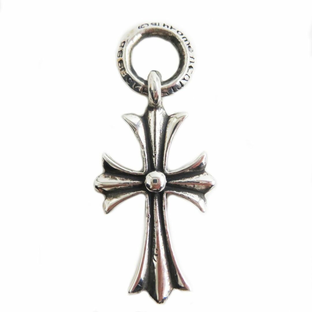 美品●CHROME HEARTS クロムハーツ SV925 タイニー CHクロス チャーム　ネックレストップ アクセサリー シルバー 総重量3.8g メンズ