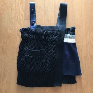 サカイ(sacai)のsacai ニットベスト 1  黒×ネイビー　(ベスト/ジレ)