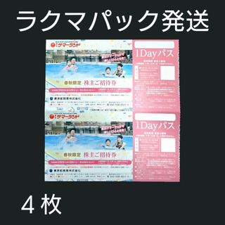 K's様専用 東京サマーランド 春秋限定 株主ご招待券 ４枚 東京都競馬(プール)