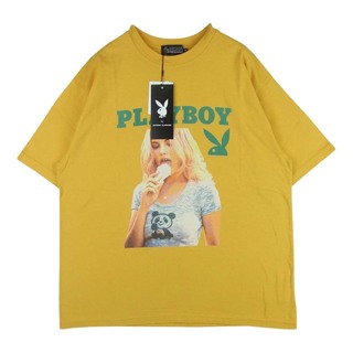 ヒステリックグラマー(HYSTERIC GLAMOUR)のHYSTERIC GLAMOUR ヒステリックグラマー 23SS 02231CT32 PLAYBOY プレイボーイ ASHLEY & PANDA アシュリー パンダ 半袖 Tシャツ イエロー系 L【新古品】【未使用】【中古】(Tシャツ/カットソー(半袖/袖なし))