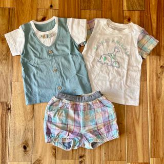 コンビミニ(Combi mini)のコンビミニ Combi mini 半袖Tシャツ &  かぼちゃパンツ 3点セット(Ｔシャツ)