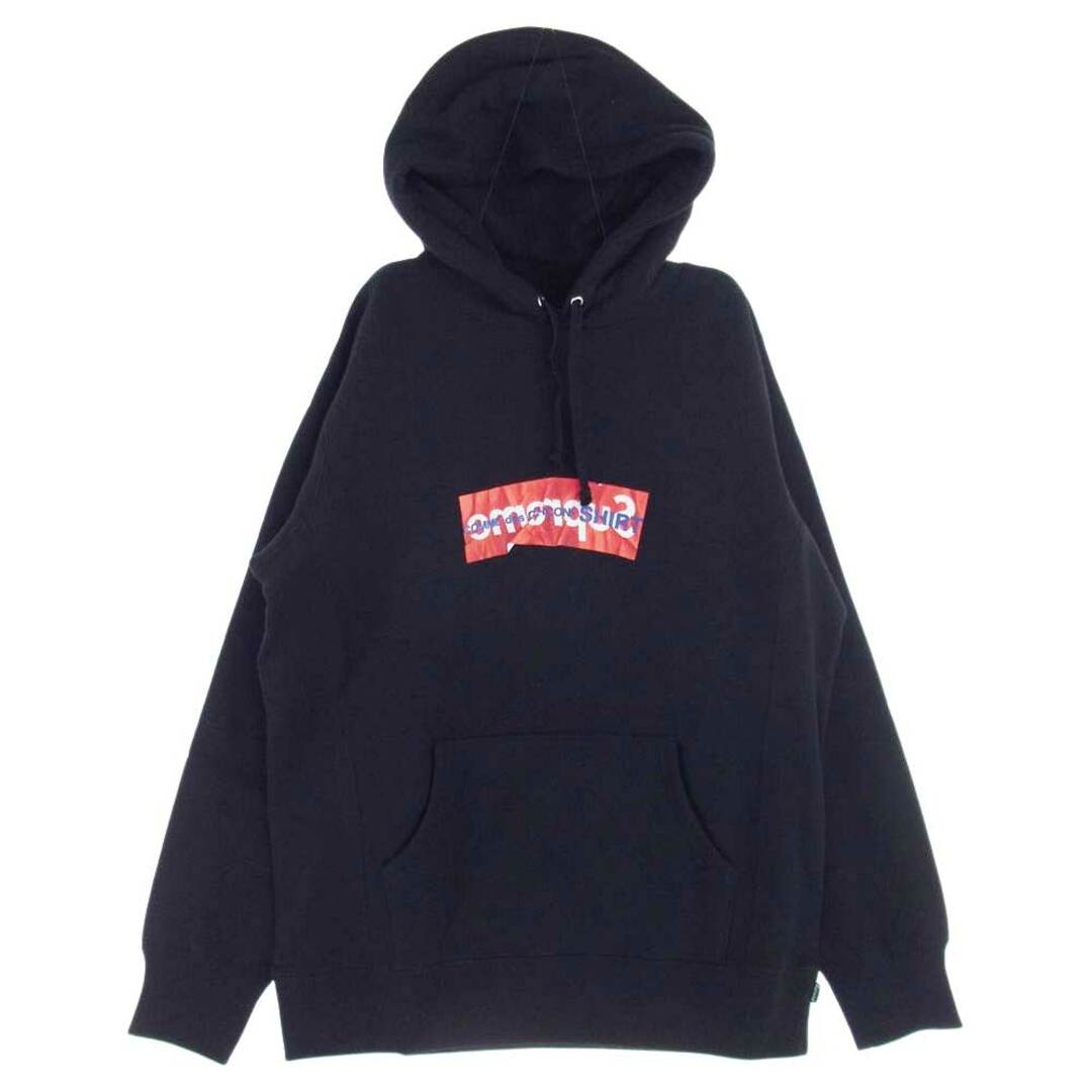 約66cm身幅Supreme シュプリーム パーカー 17SS × Comme Des Garcons SHIRT Box Logo Hooded Sweatshirt ペーパーアートボックスロゴプルオーバー パーカー コムデギャルソンシャツ ブラック ブラック系 M【新古品】【未使用】