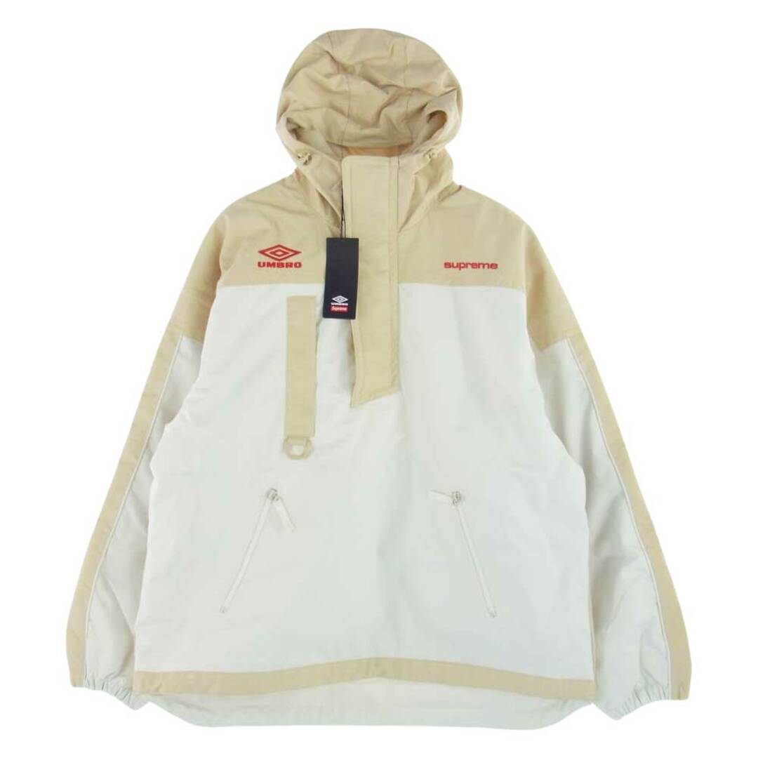 Supreme シュプリーム ジャケット 23SS × Umbro Hooded Anorak アンブロ フーディー アノラック ナイロン ジャケット L オフホワイト系 USA:L【新古品】【未使用】