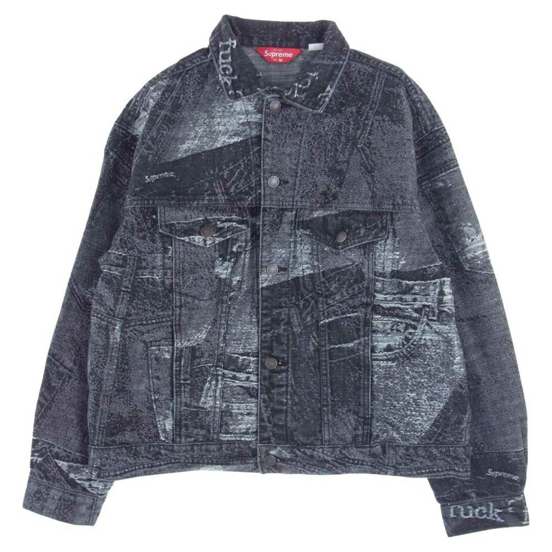 Supreme シュプリーム ジャケット 23SS Archive Denim Jacquard Trucker Jacket Black Medium ジャガード トラッカー デニムジャケット ブラック系 M【新古品】【未使用】