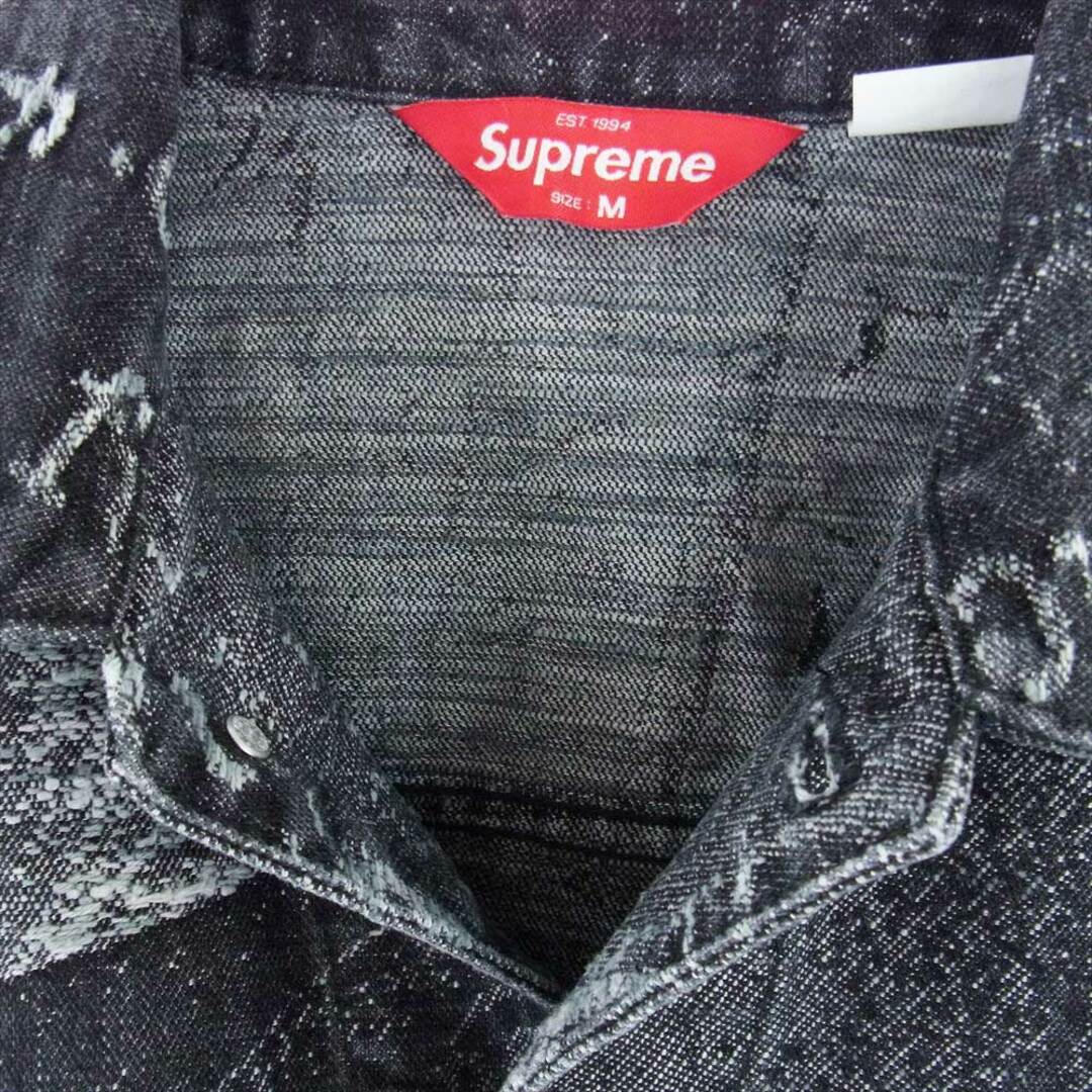 Supreme シュプリーム ジャケット 23SS Archive Denim Jacquard Trucker Jacket Black Medium ジャガード トラッカー デニムジャケット ブラック系 M【新古品】【未使用】