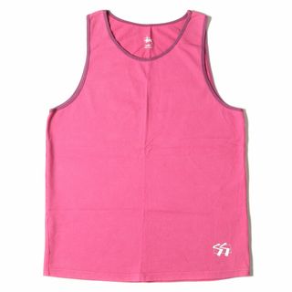 STUSSY ステューシー タンクトップ サイズ:L ロゴプリント 00s ピンク トップス カジュアル シンプル コットン100%【メンズ】【美品】