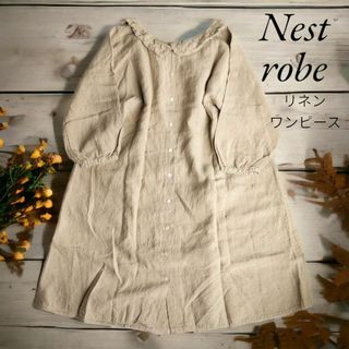 nest Robe - Nest robe 丸襟リネンワンピース ベージュの通販 by luka ...