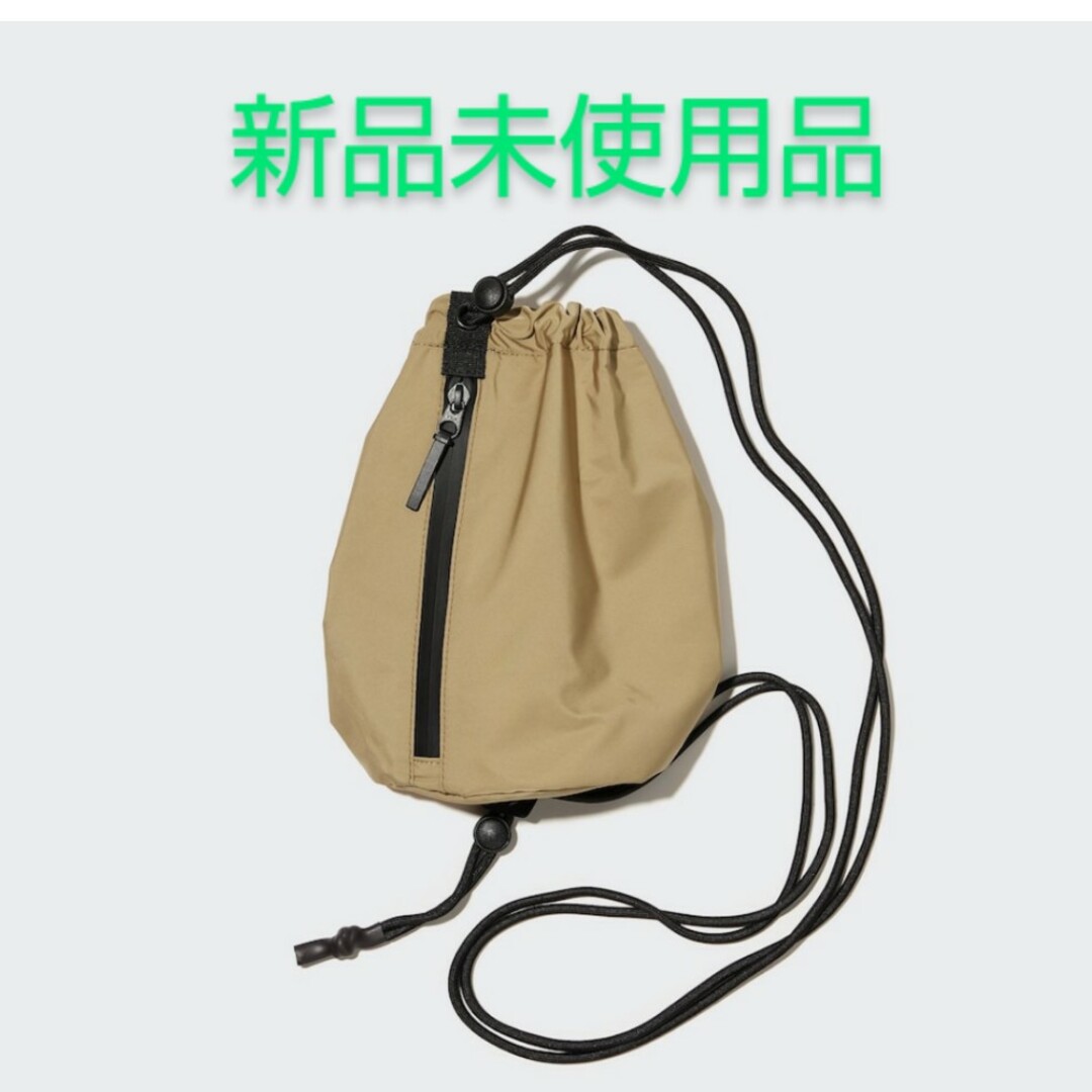 UNIQLO(ユニクロ)のUNIQLO ミニドローストリングバッグ 32ベージュ レディースのバッグ(ショルダーバッグ)の商品写真