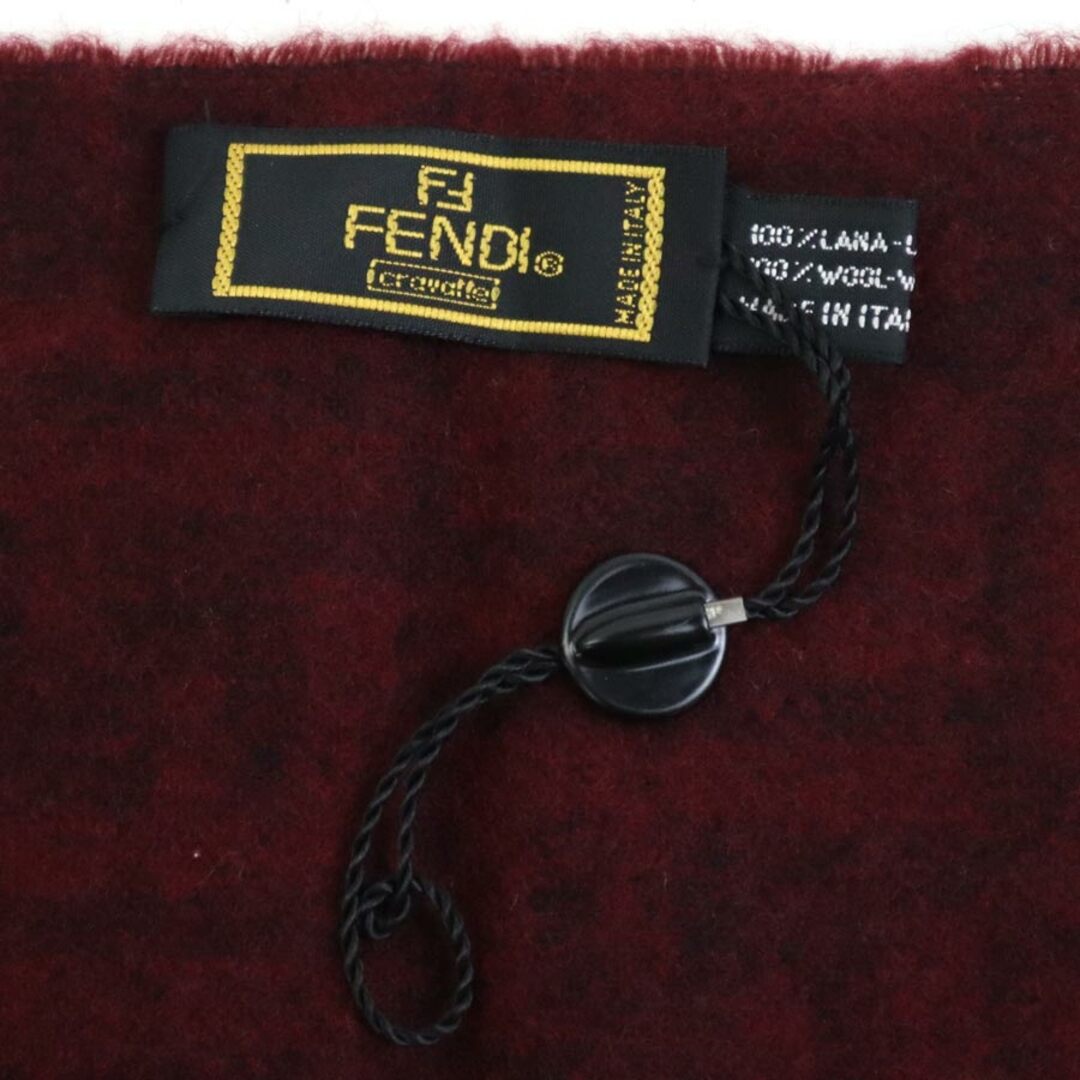 フェンディ FENDI マフラー ズッカ ウール バーガンディ/ブラック ユニセックス 送料無料 e56007a 6