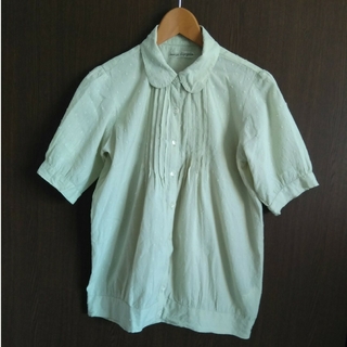 ブラウスシャツ半袖薄黄緑(シャツ/ブラウス(半袖/袖なし))