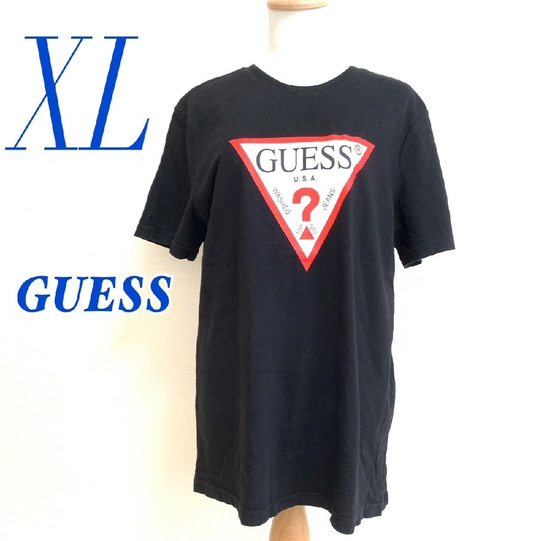 GUESS(ゲス)のGUESS ゲス　半袖Tシャツ　プリント　カジュアル　ブラック メンズのトップス(Tシャツ/カットソー(七分/長袖))の商品写真