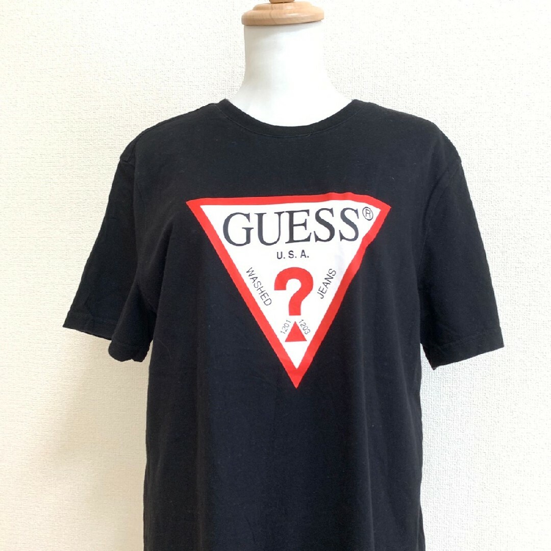 GUESS(ゲス)のGUESS ゲス　半袖Tシャツ　プリント　カジュアル　ブラック メンズのトップス(Tシャツ/カットソー(七分/長袖))の商品写真