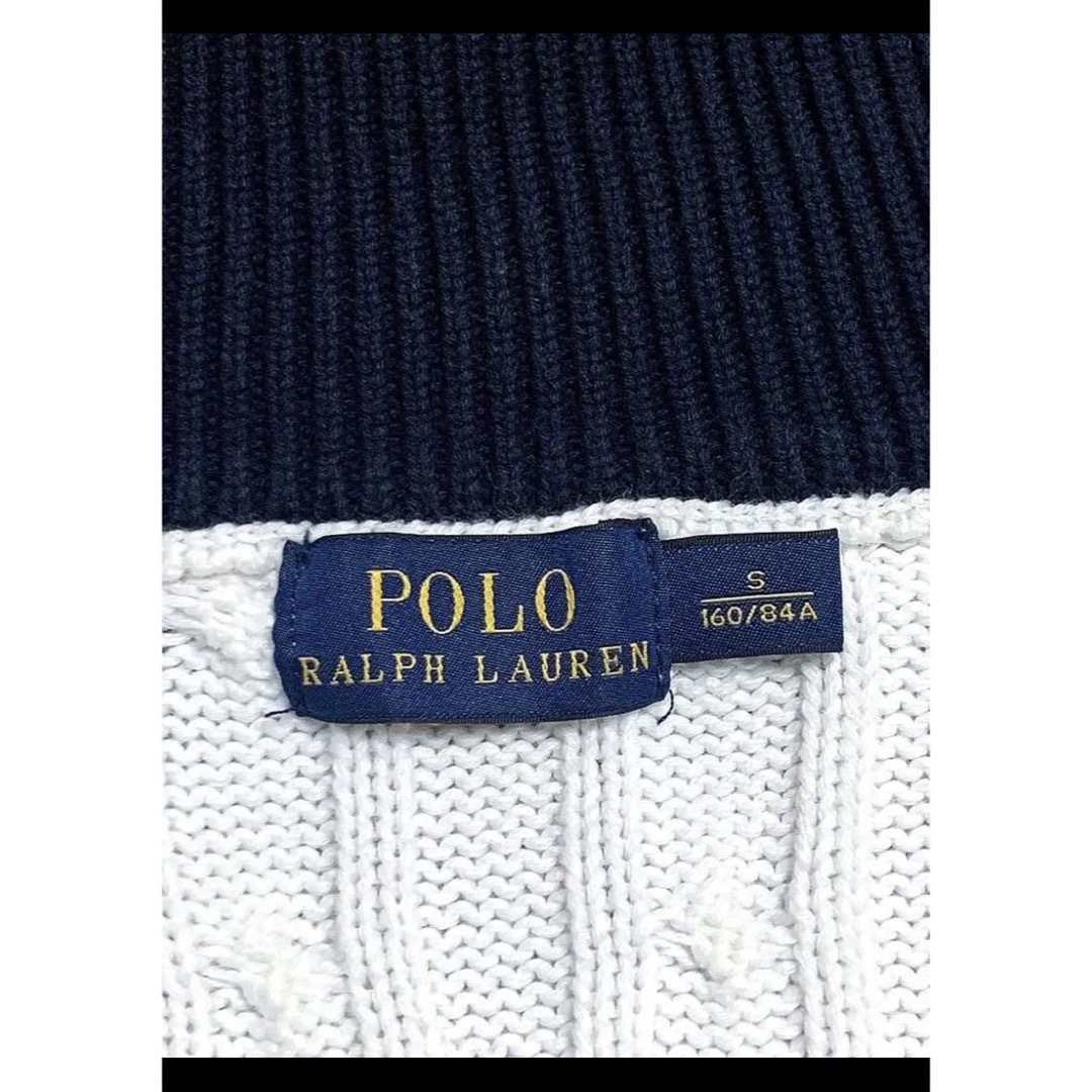 Ralph Lauren(ラルフローレン)のラルフローレン ファスナー ニット カーディガン ホワイト NO1301 レディースのトップス(カーディガン)の商品写真