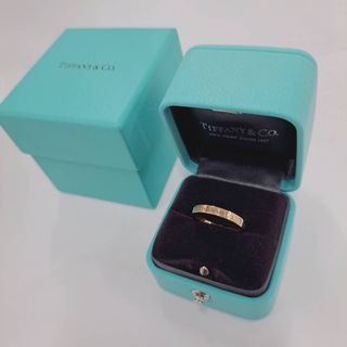 ティファニー(Tiffany & Co.)のティファニー ダイヤ3P フラットバンドリング　K18PG ブルーBOX 9号(リング(指輪))