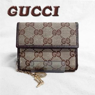 Gucci - 箱付き 良品 GUCCI グッチ Ｗホック 折財布 GG チャーム