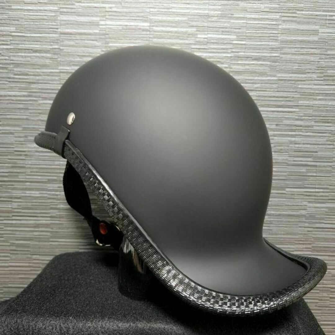 L ダックテール 　カーボン調　ヘルメット　半ヘル　キャップ　半帽