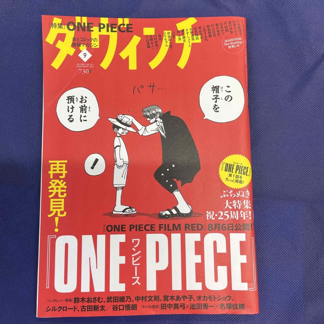 ダ・ヴィンチ 2022年 09月号　表紙　ONE PIECE エンタメ/ホビーの雑誌(その他)の商品写真