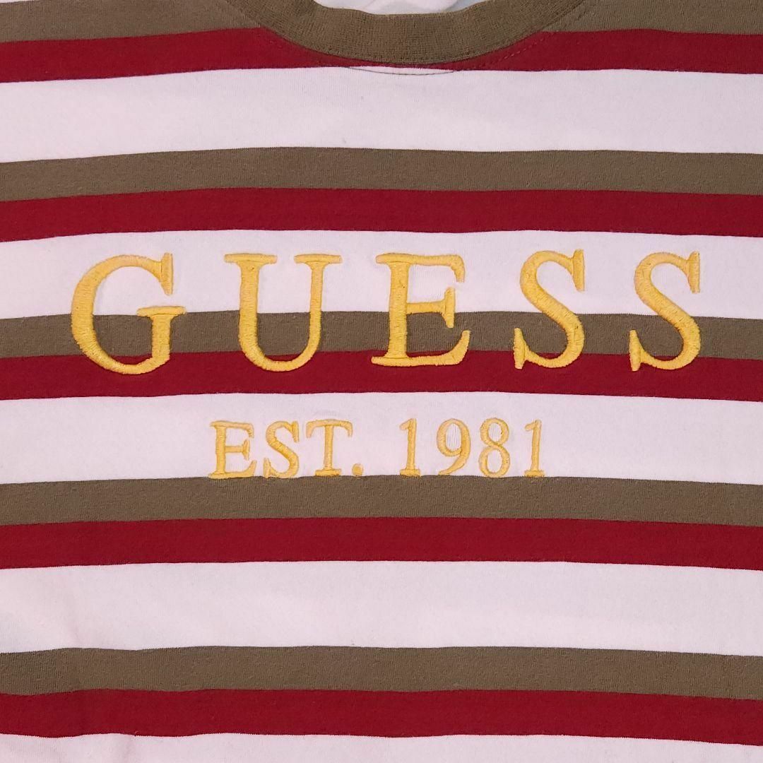 GUESS(ゲス)の【美品】Guess ボーダー 半袖Tシャツ メンズ Lサイズ メンズのトップス(Tシャツ/カットソー(半袖/袖なし))の商品写真