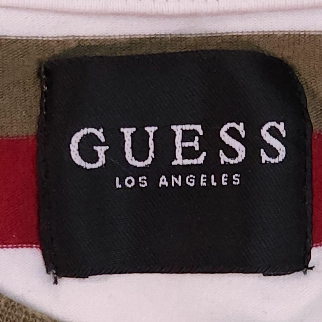 GUESS(ゲス)の【美品】Guess ボーダー 半袖Tシャツ メンズ Lサイズ メンズのトップス(Tシャツ/カットソー(半袖/袖なし))の商品写真