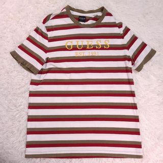 ゲス(GUESS)の【美品】Guess ボーダー 半袖Tシャツ メンズ Lサイズ(Tシャツ/カットソー(半袖/袖なし))