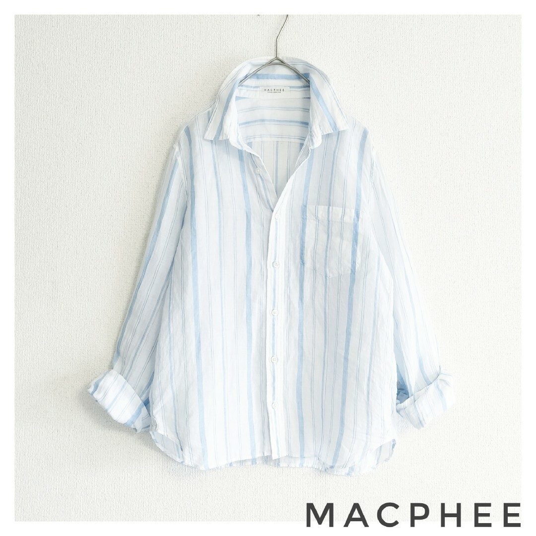 MACPHEE フレンチリネンシャツ 36 サックスブルー トゥモローランド