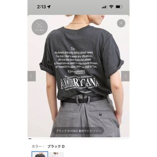 アパルトモンドゥーズィエムクラス(L'Appartement DEUXIEME CLASSE)のアパルトモン　Americana T-SH 完売　ブラックB(Tシャツ(半袖/袖なし))