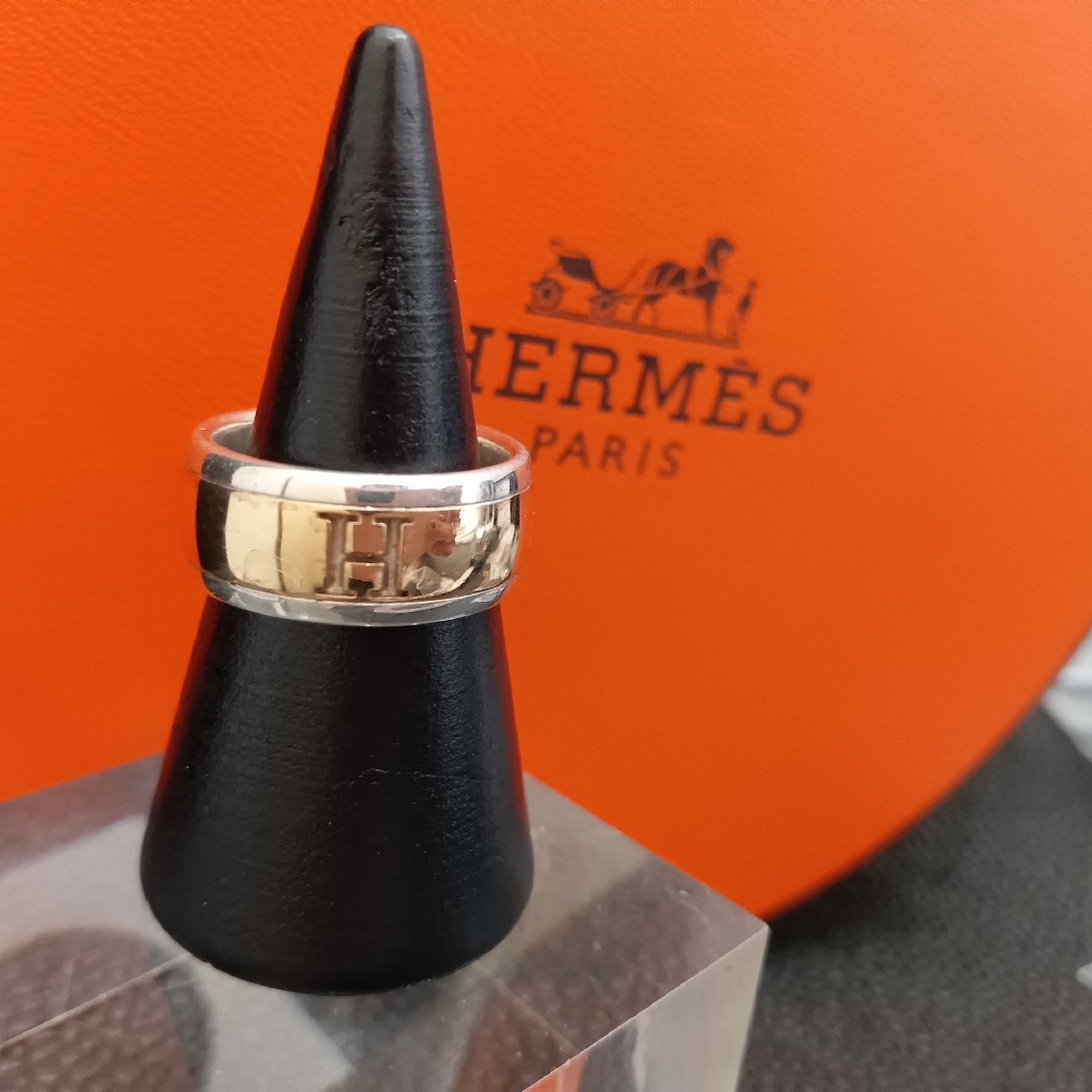 (T62904) HERMES エルメス リング 指輪 Hロゴ925 750アクセサリー