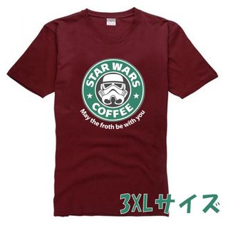 【父の日セール】スターウォーズ スターバックス Tシャツ ワインレッド 3XL(Tシャツ/カットソー(半袖/袖なし))