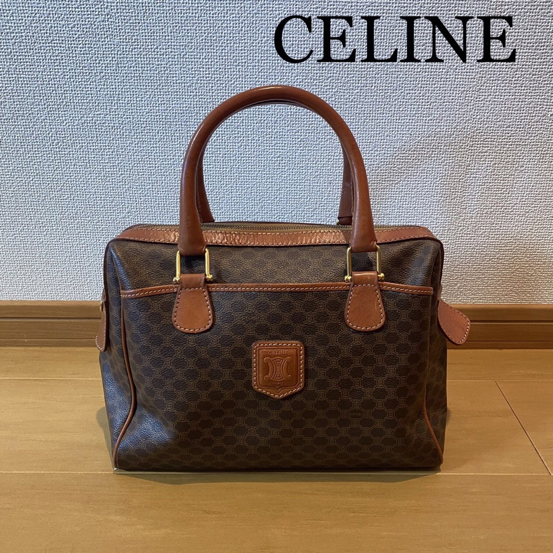 CELINE マカダム柄 ミニボストンバッグ ハンドバッグ