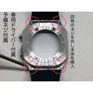 BS2☆Apple Watchラバーバンド　ジルコニア　ステンレスカバー　ベルト