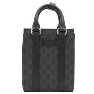 グッチ(Gucci)のグッチ GUCCI 2WAYバッグ ミニ トートバッグ ウェブライン GGスプリームキャンバス ブラック シルバー金具 黒 ショルダー シェリーライン  696010【中古】(ショルダーバッグ)