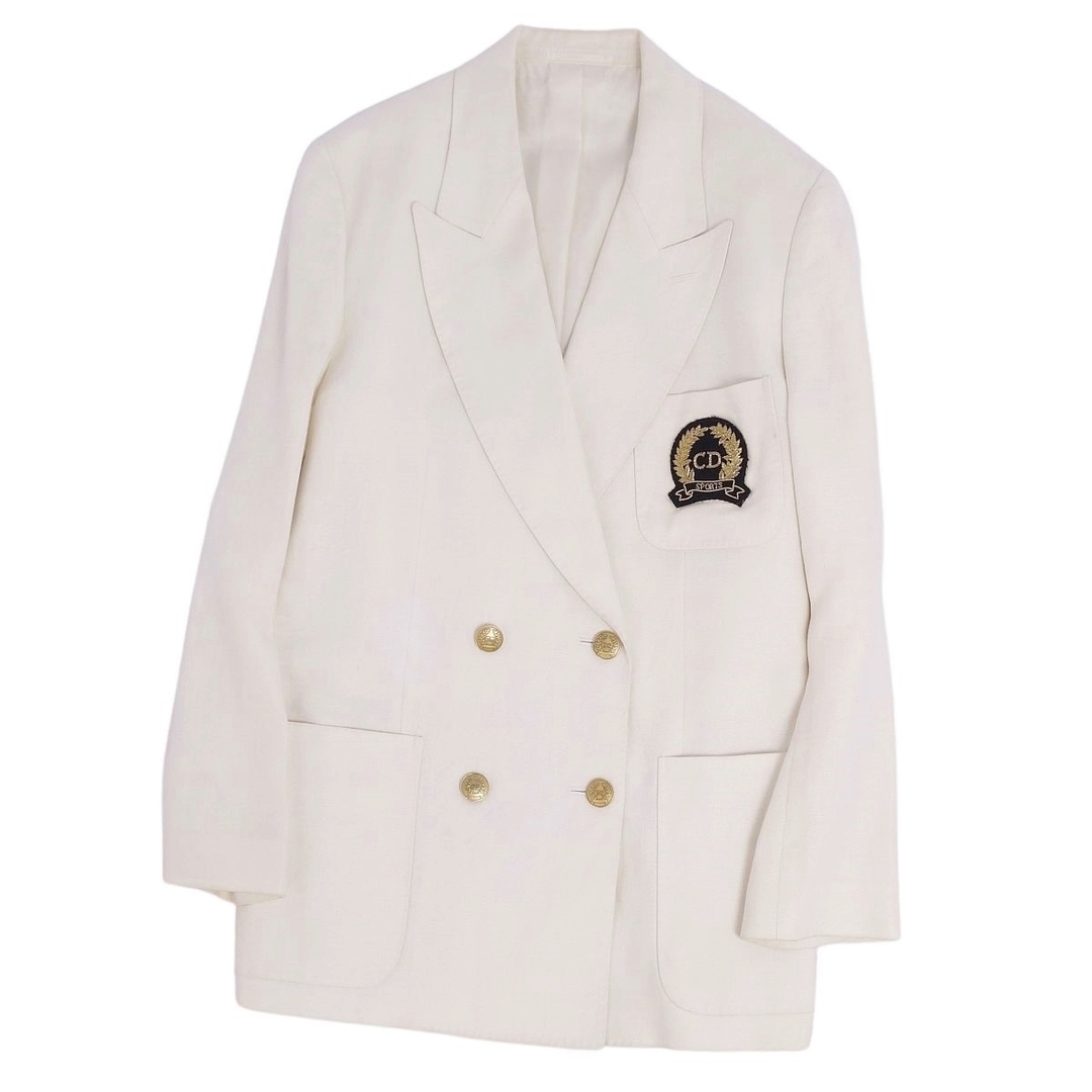 Vintage クリスチャンディオール Christian Dior SPORT ジャケット テーラードジャケット ブレザー ダブルブレスト アウター レディース M アイボリー | フリマアプリ ラクマ